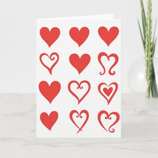 Liefde Rode Harten Kaart (Voorkant)