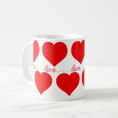 Liefde rode harten koffiemok (Voorkant links)