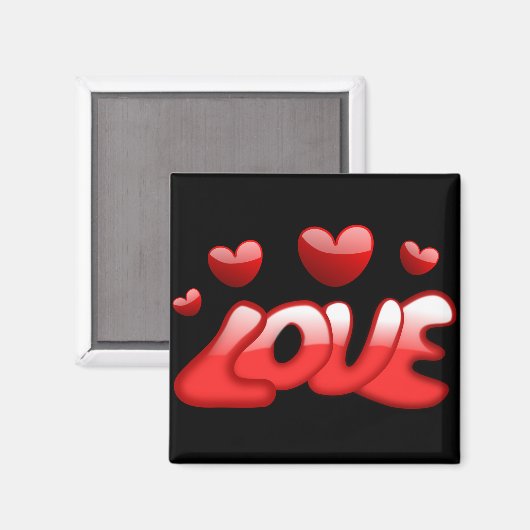 Liefde rode harten magneet (Voorkant / Achterkant)