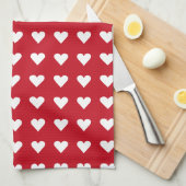 Liefde Rode Harten Patroon Valentijn Theedoek (Quarter Fold)