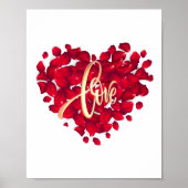 Liefde Rode Kleur Hart Vorm Petals Poster (Voorkant)