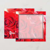 Liefde rode roos bloemen blanco bruiloft, feest, kaart (Voorkant / Achterkant)