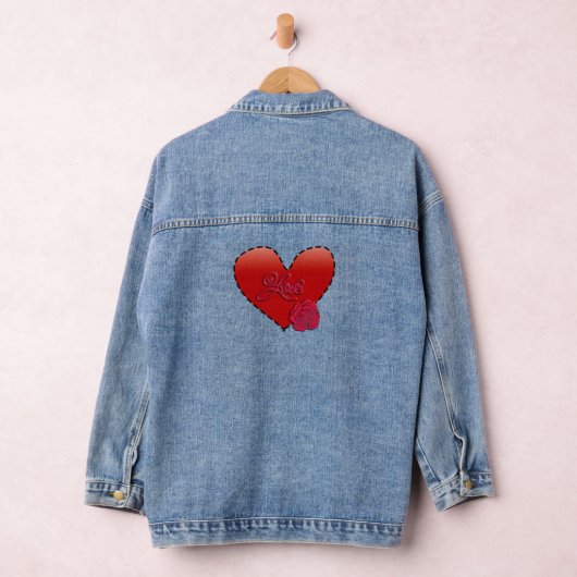 Liefde rode roos hart denim jacket (Hangar)