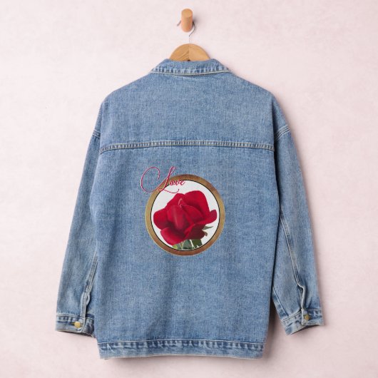 Liefde - Rode roos schilderij Denim Jacket (Hangar)