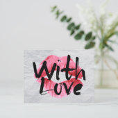 Liefde Rode Roze Lipstick Kus bruiloft Jubileum Briefkaart (Staand voorkant)