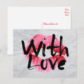 Liefde Rode Roze Lipstick Kus bruiloft Jubileum Briefkaart (Voorkant / Achterkant)