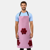 Liefde. Rode rozen uit de tuin. Schort (Gedragen)