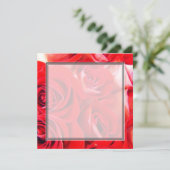 Liefde rode rozenbloemen blanco bruiloft, feest. kaart (Staand voorkant)