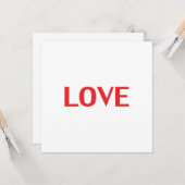 Liefde rode typografie moderne dag van de Valentij Kaart (Voorkant / Achterkant in situ)