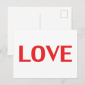 Liefde rode typografie moderne Valentijnsdag Briefkaart (Voorkant / Achterkant)