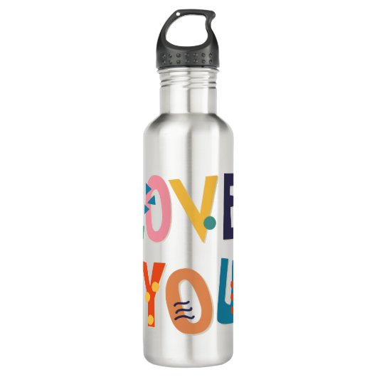 Liefde roestvrijstalen flesje waterfles  (Voorkant)