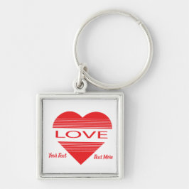 Liefde & Romance Conceptontwerp met Hart Elementen Sleutelhanger