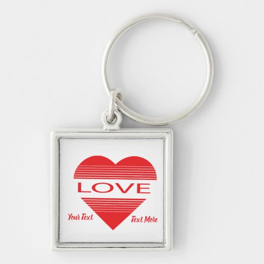 Liefde & Romance Conceptontwerp met Hart Elementen Sleutelhanger (Voorkant)