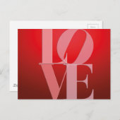 Liefde Romance Rode Roze Briefkaart (Voorkant / Achterkant)