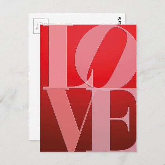 Liefde Romance Rode Roze Briefkaart (Voorkant / Achterkant)