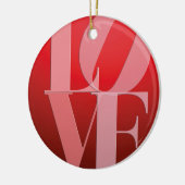 Liefde Romance Rode Roze Keramisch Ornament (Links)