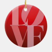 Liefde Romance Rode Roze Keramisch Ornament (Achterkant)