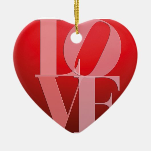 Liefde Romance Rode Roze Keramisch Ornament (Voorkant)