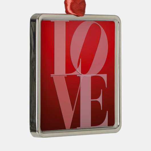 Liefde Romance Rode Roze Metalen Ornament (Rechts)