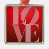 Liefde Romance Rode Roze Metalen Ornament (Voorkant)