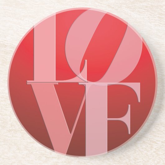 Liefde Romance Rode Roze Zandsteen Onderzetter (Voorkant)