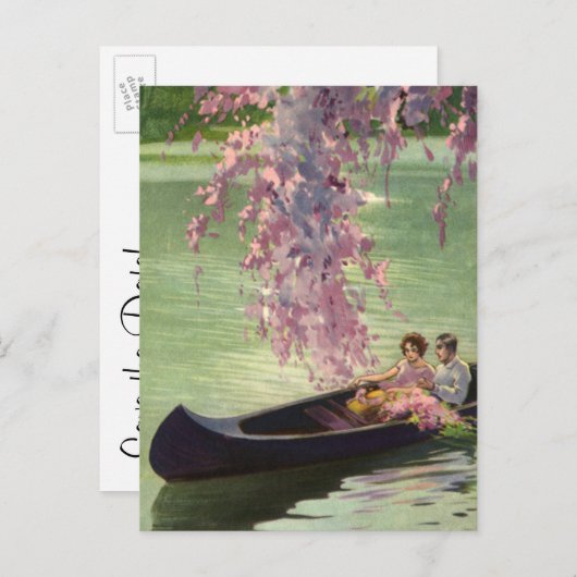 liefde, Romance, romantisch, sparen de Datum Aankondigingskaart (Voorkant / Achterkant)