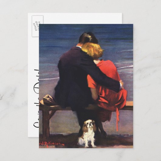 liefde, Romance, romantisch, sparen de Datum Aankondigingskaart (Voorkant / Achterkant)