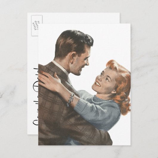  liefde, Romance, romantisch, sparen de Datum Aankondigingskaart (Voorkant / Achterkant)