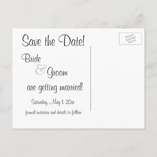  liefde, Romance, romantisch, sparen de Datum Aankondigingskaart (Achterkant)