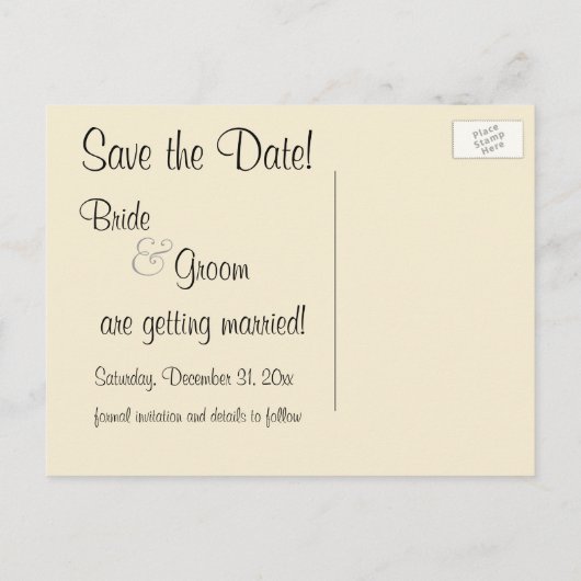 liefde, Romance, romantisch, sparen de Datum Aankondigingskaart (Achterkant)