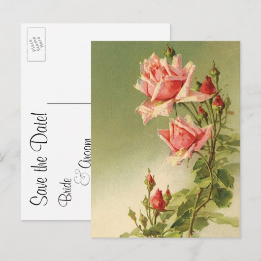  liefde, Romance, romantisch, sparen de Datum Aankondigingskaart (Voorkant / Achterkant)