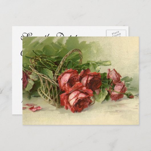  liefde, Romance, romantisch, sparen de Datum Aankondigingskaart (Voorkant / Achterkant)