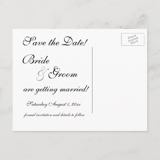  liefde, Romance, romantisch, sparen de Datum Aankondigingskaart (Achterkant)