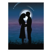 Liefde Romance Silhouette Couple op het meer aan d Foto Afdruk (Voorkant)