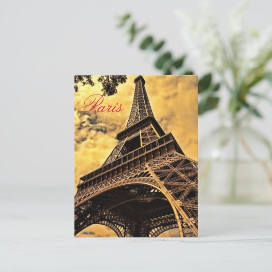 Liefde & Romance Stad Paris Eiffeltoren Frankrijk Briefkaart (Staand voorkant)