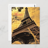 Liefde & Romance Stad Paris Eiffeltoren Frankrijk Briefkaart (Voorkant / Achterkant)