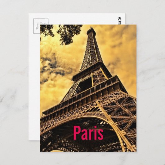 Liefde & Romance Stad van Paris Eiffeltoren Frankr Briefkaart (Voorkant / Achterkant)