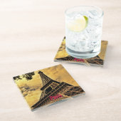 Liefde & Romance Stad van Paris Eiffeltoren Frankr Glazen Onderzetter (Schuin)