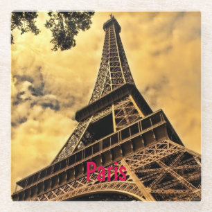 Liefde & Romance Stad van Paris Eiffeltoren Frankr Glazen Onderzetter