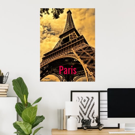 Liefde & Romance Stad van Paris Eiffeltoren Frankr Poster (Thuiskantoor)