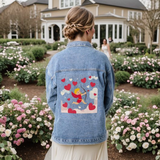 Liefde & Romance - Valentijn's Day Special Denim Jacket (Huwelijk Achterkant)