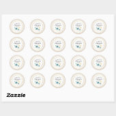 Liefde. Romantic Floral Burlap Texture Wedding Ronde Sticker (Vel)