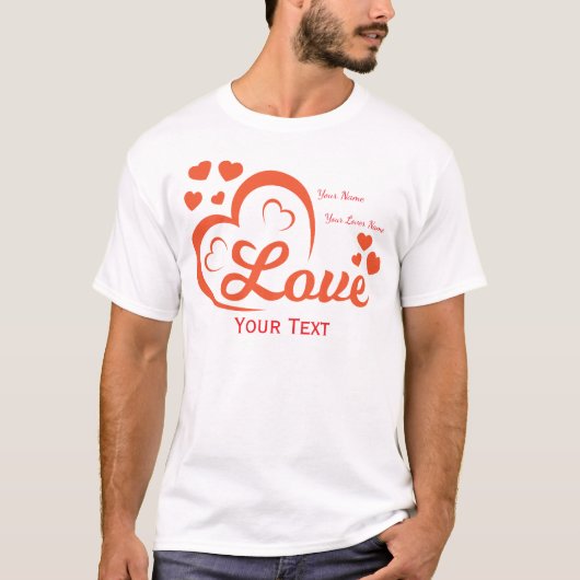 Liefde & Romantiek Conceptontwerp met Hart Element T-shirt (Voorkant)