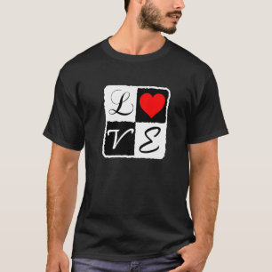 Liefde Romantisch Hart Zwart En Wit T-shirt