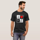 Liefde Romantisch Hart Zwart En Wit T-shirt (Voorkant volledig)