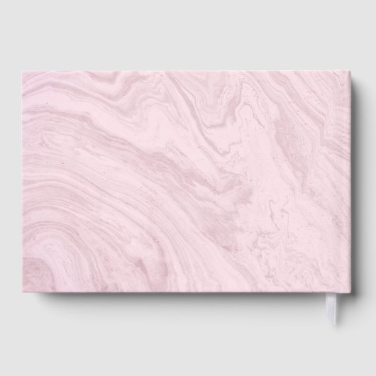 Liefde Romantisch Roze Marmeren Werveltje Elegant Gastenboek (Achterkant)