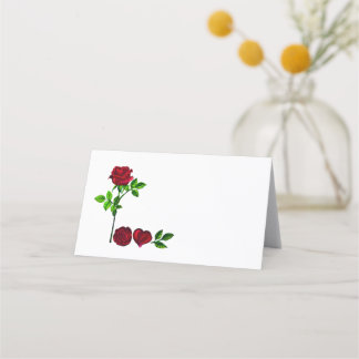 LIEFDE - Romantische met de hand geschilderde roos Plaatskaartje
