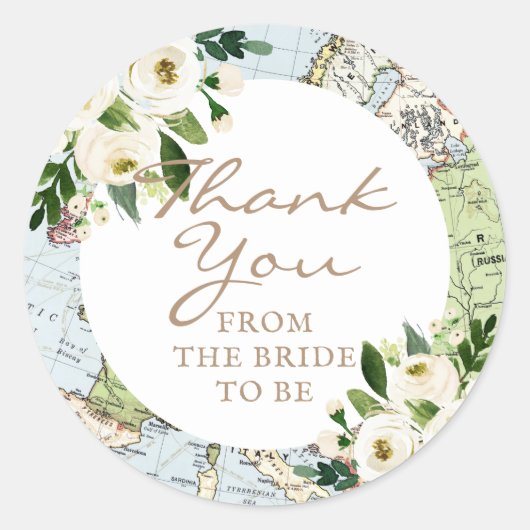 Liefde rond de hele wereld, Floral Map voor Etiket (Voorkant)