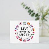 Liefde Rond de Wereld Talen Feestdagenkaart (Staand voorkant)