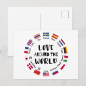 Liefde Rond de Wereld Talen Feestdagenkaart (Voorkant / Achterkant)